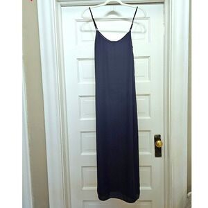 J.Crew Navy Blue Crepe Maxi Slip Dress Adjustable Straps Capsule Women's XS